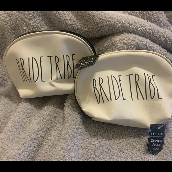 Rae Dunn Handbags - RAE DUNN lot of 2 NWT “BRIDE TRIBE” bridesmaid gifts Cosmetic bags
